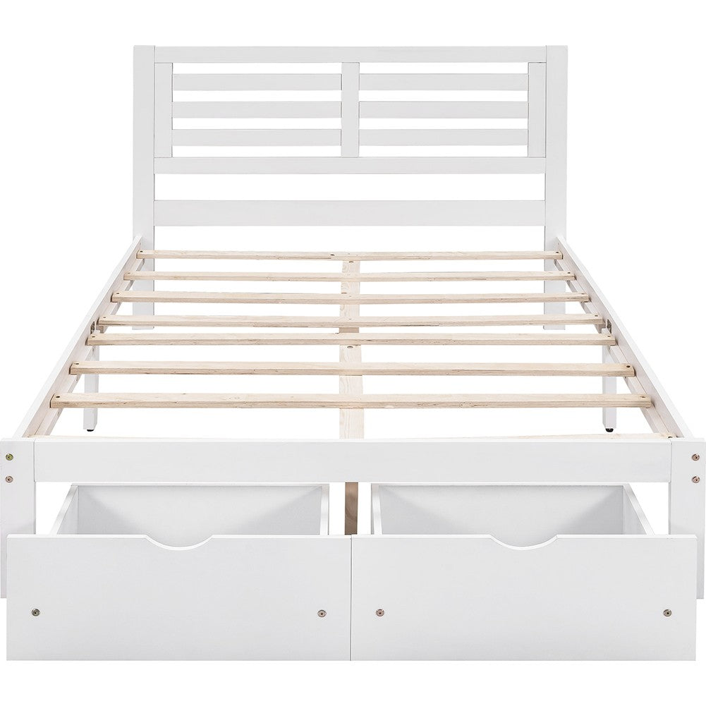 White Solid and Manufactured Wood Full Bed