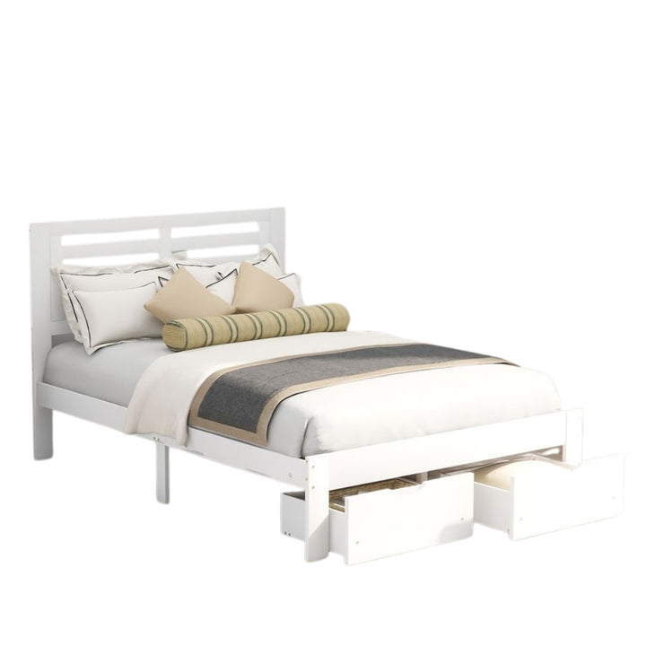 White Solid and Manufactured Wood Full Bed