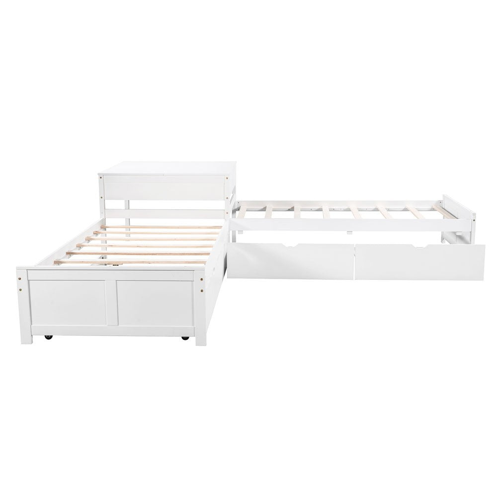 White Twin Bed with Trundle