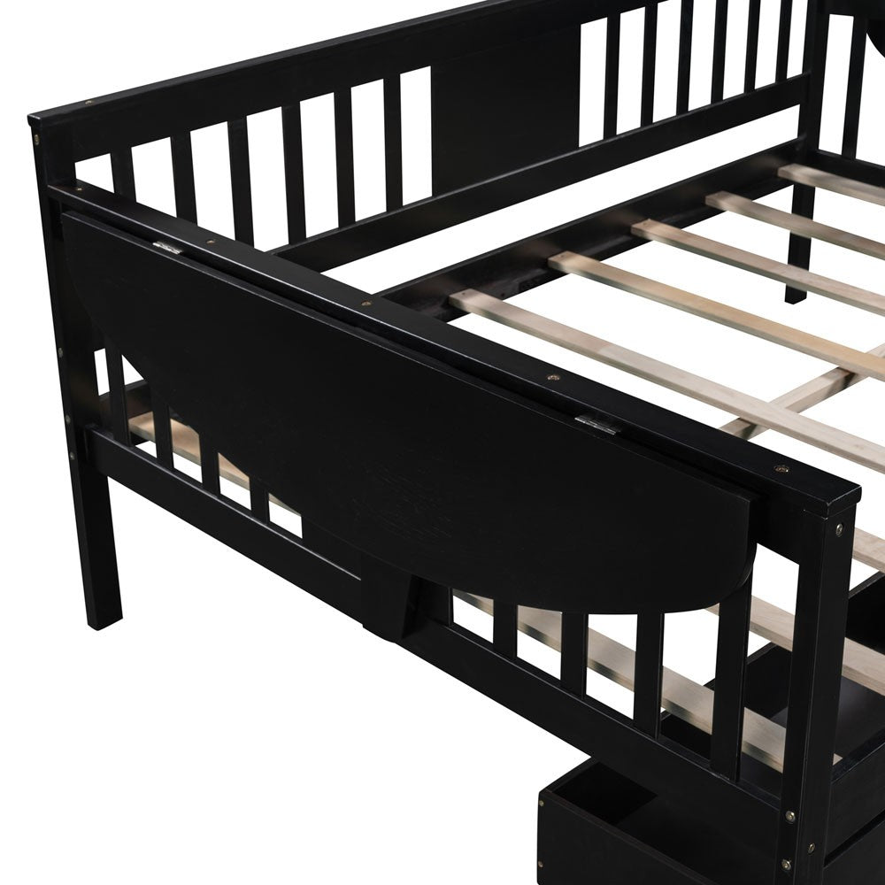 Espresso Solid and Manufactured Wood Full Bed