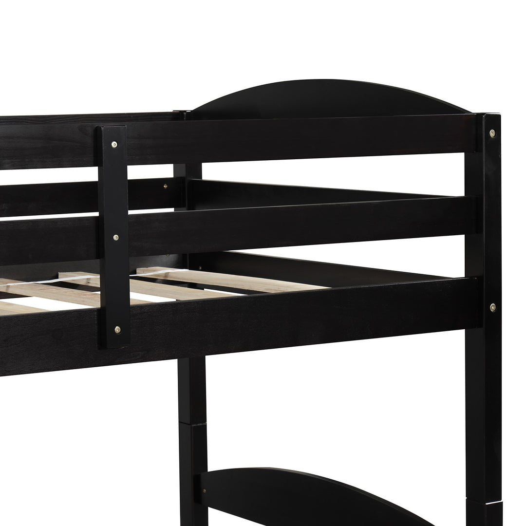 Espresso Twin Contemporary Manufactured Wood and Solid Wood Bunk Bed