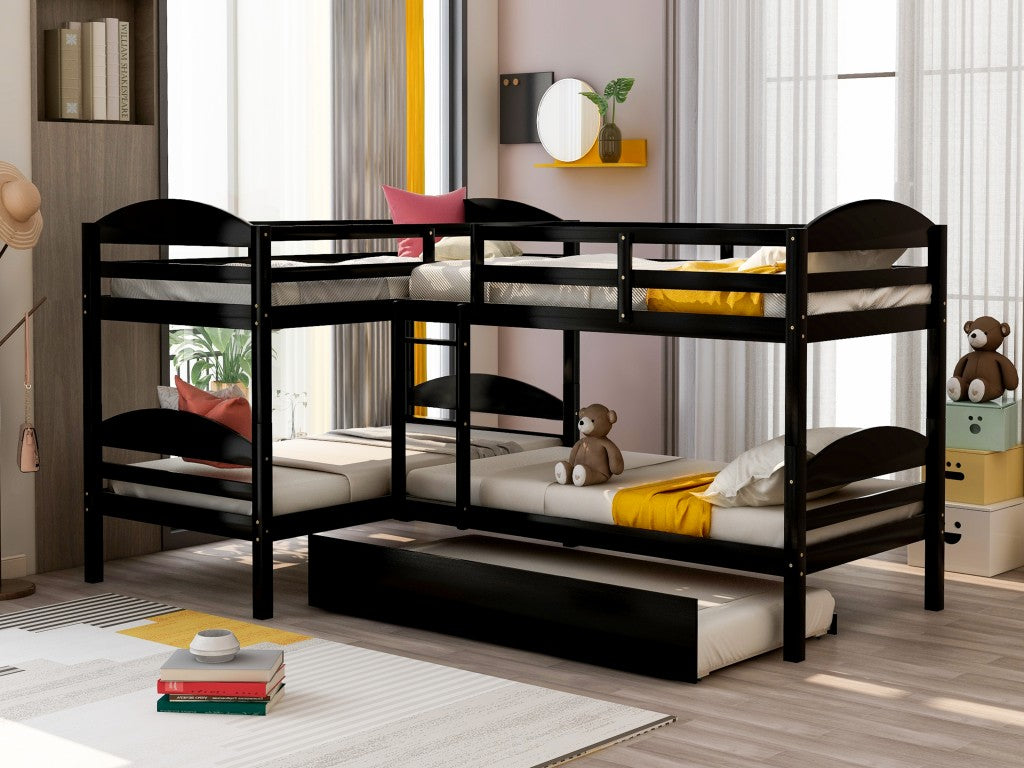 Espresso Twin Contemporary Manufactured Wood and Solid Wood Bunk Bed