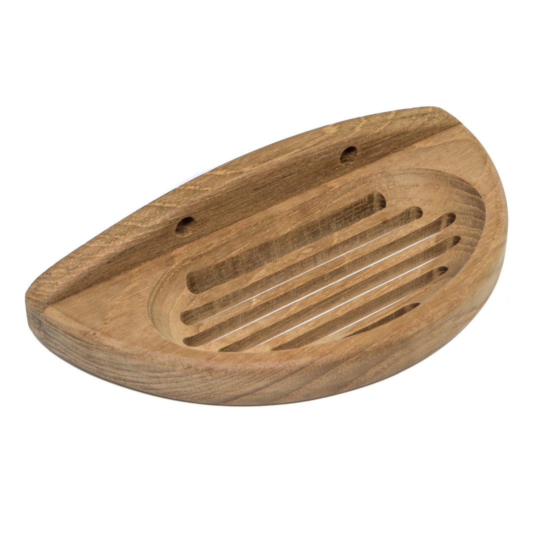 Traditional Solid Teak Wall Mount Oval Soap Dish