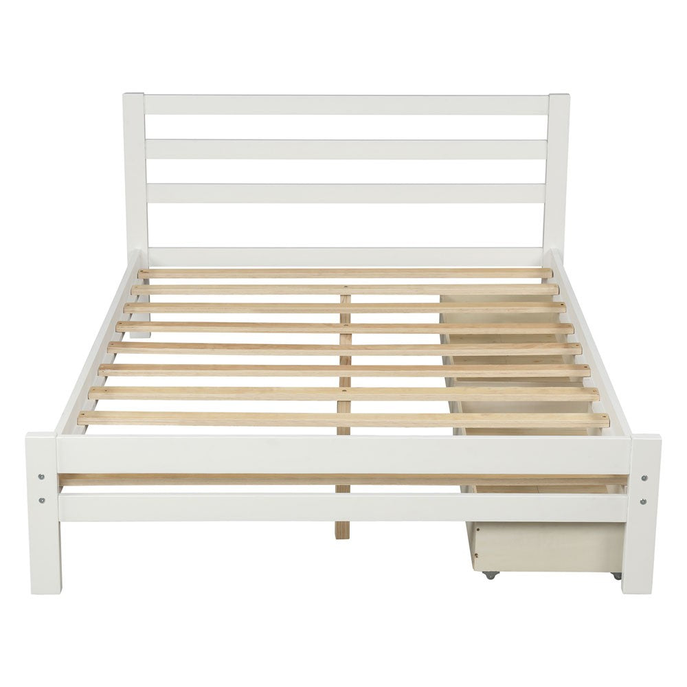 White Solid and Manufactured Wood Full Bed