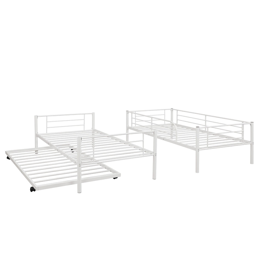 White Twin over Twin Traditional Steel Bunk Bed