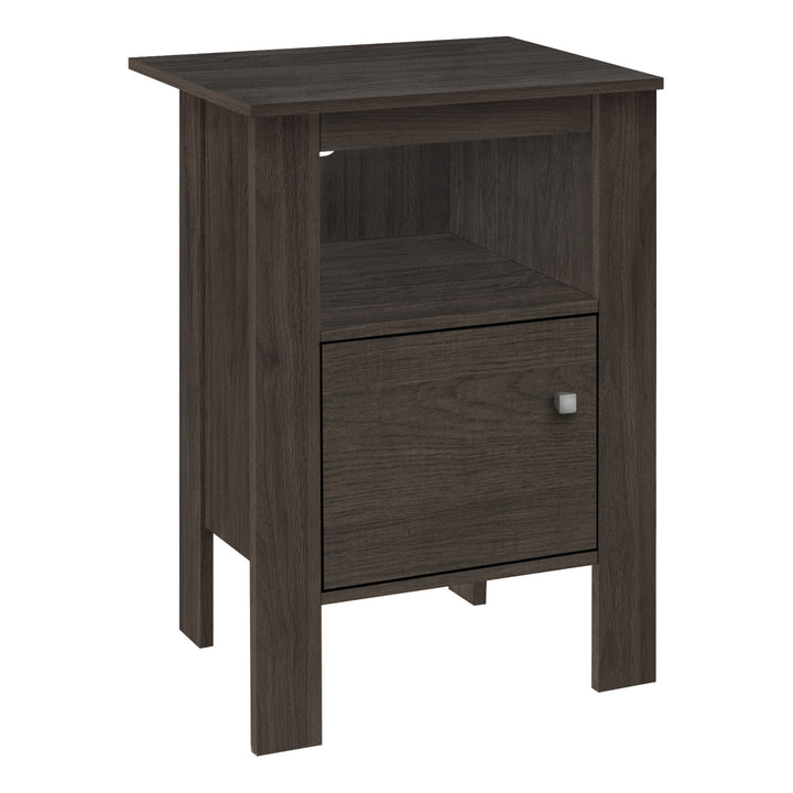 24" Brown Nightstand with Cabinet Storage