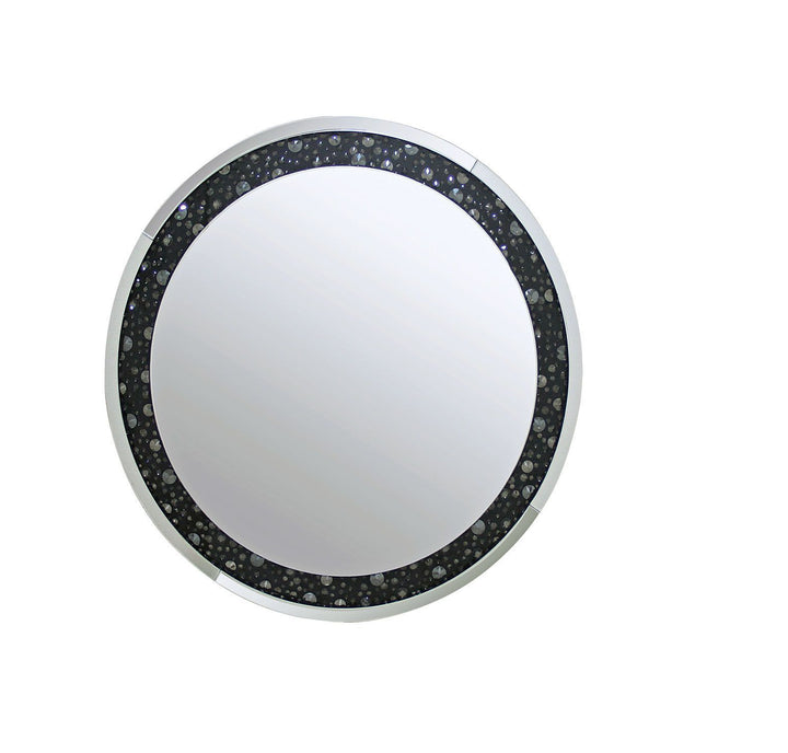 39" Black Round Accent Mirror