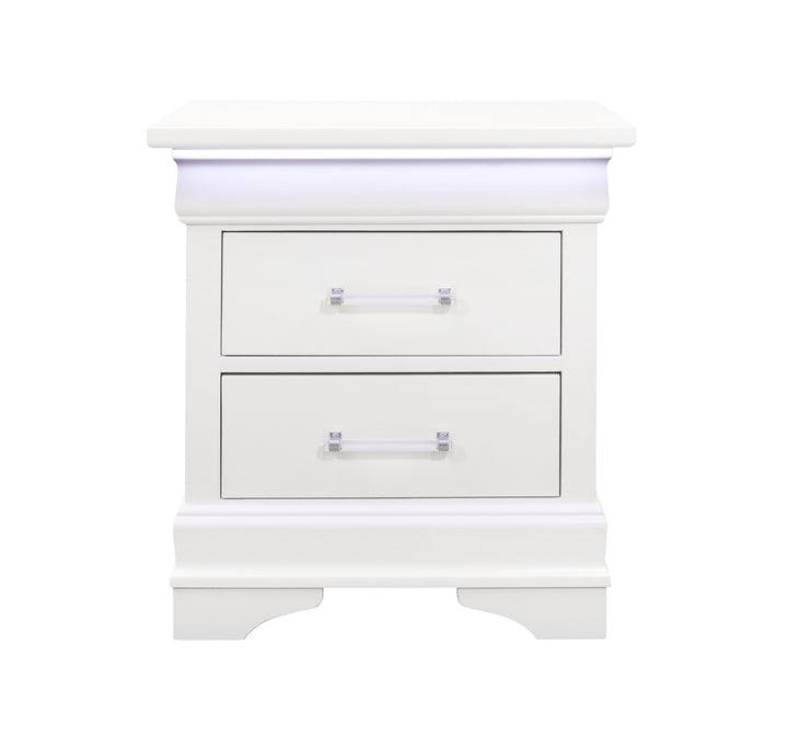 24" White Two Drawer Nightstand