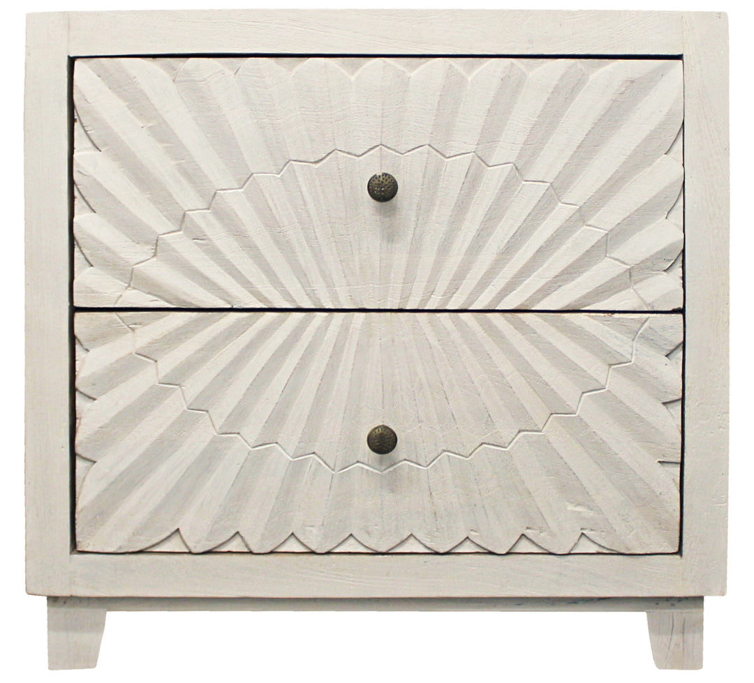 30" Ivory Two Drawer Nightstand