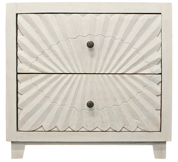 30" Ivory Two Drawer Nightstand