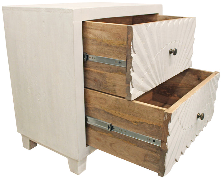 30" Ivory Two Drawer Nightstand