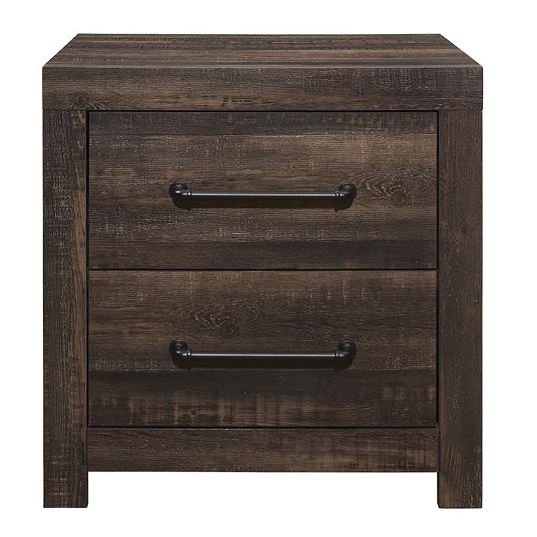 24" Dark Oak Two Drawer Nightstand