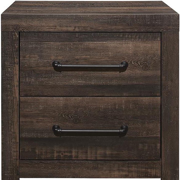 24" Dark Oak Two Drawer Nightstand