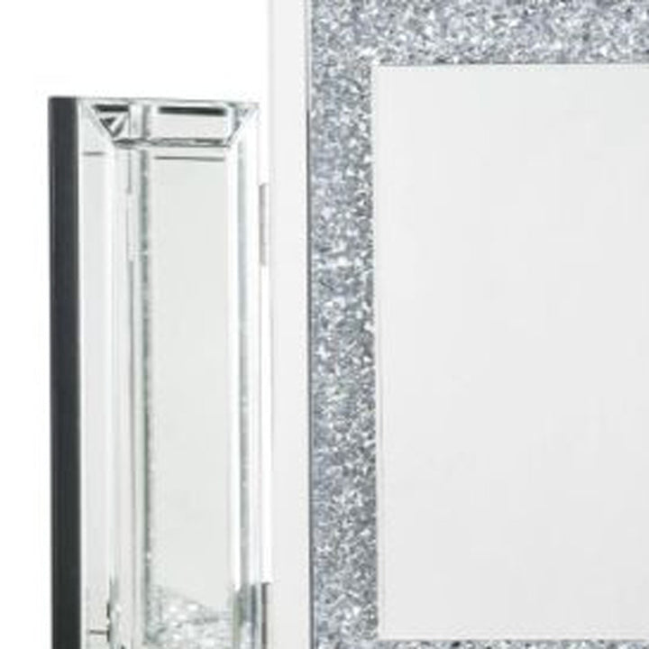 22" Mirrored & Faux Diamonds Accent Mirror