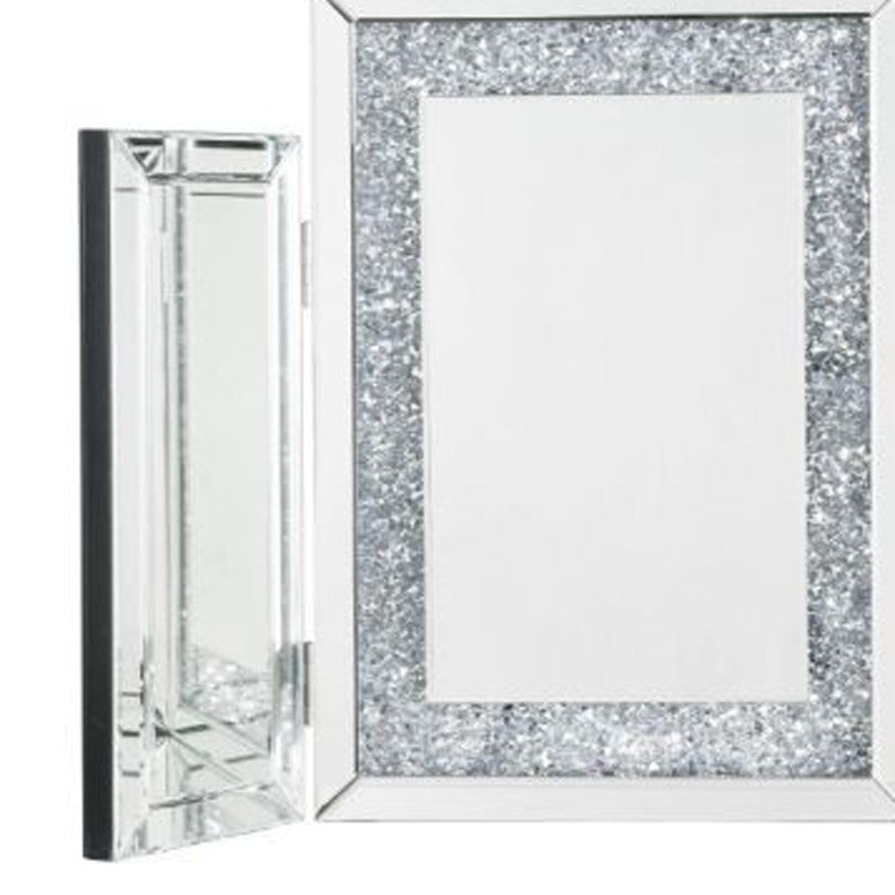 22" Mirrored & Faux Diamonds Accent Mirror