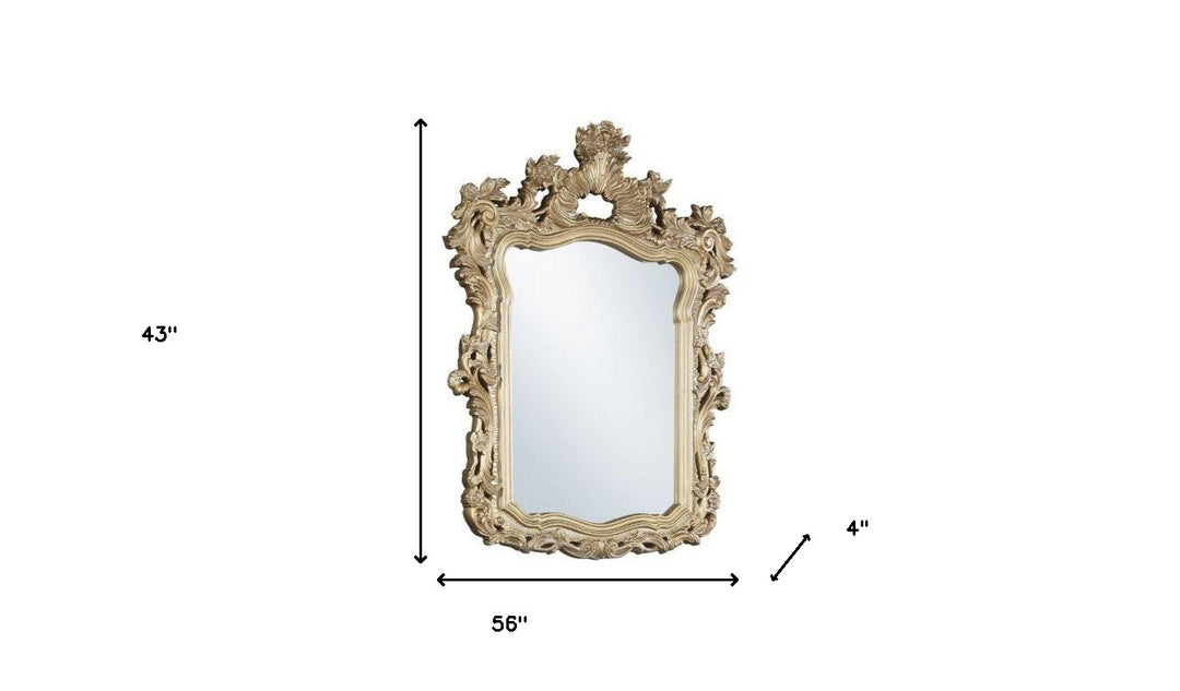 56" Gold Finish Irregular Dresser Mirror