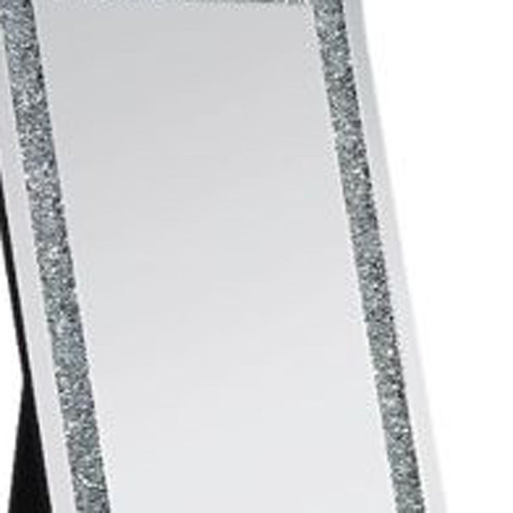 63" Mirrored & Faux Diamonds Cheval Standing Mirror