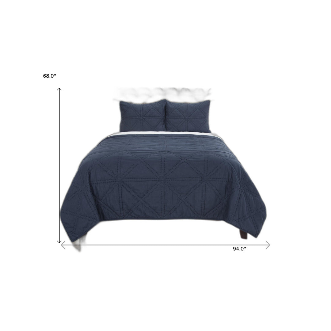 Indigo Twin Extra Long 100% Cotton 300 Thread Count Machine Washable Down Alternative Comforter