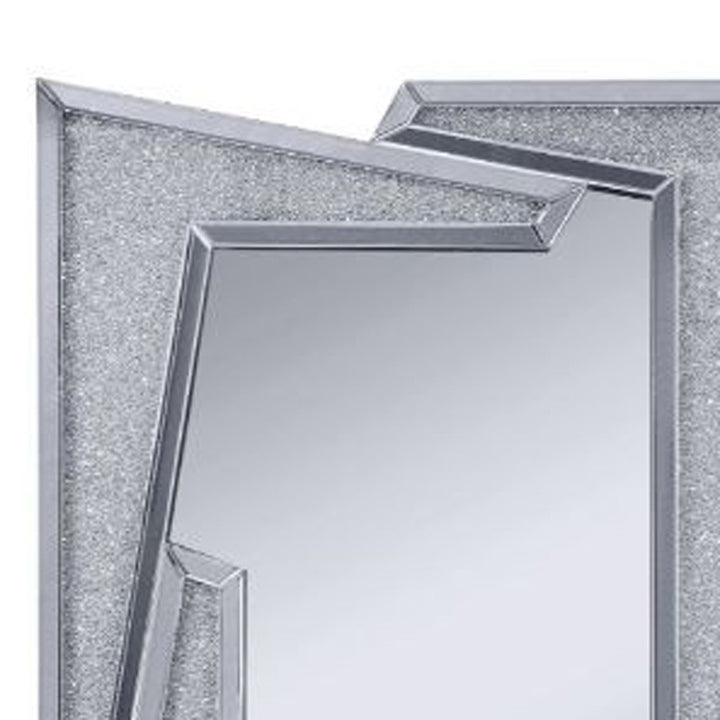 47" Mirrored & Faux Diamonds Irregular Accent Mirror