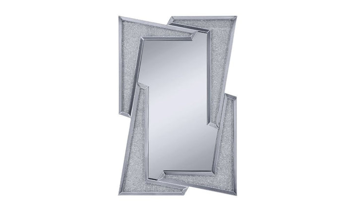 47" Mirrored & Faux Diamonds Irregular Accent Mirror