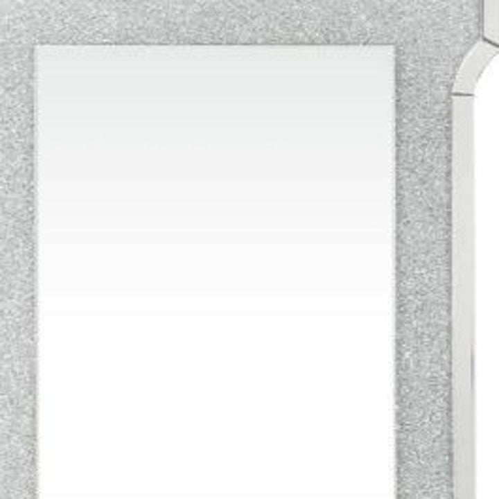 47" Mirrored & Faux Diamonds Round Accent Mirror