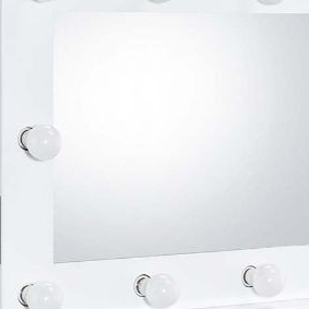 26" White Finish Accent Mirror