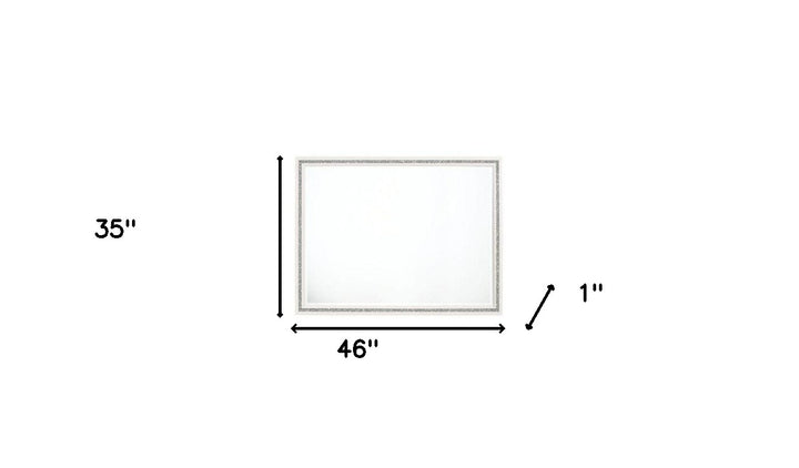 35" White Finish Dresser Mirror