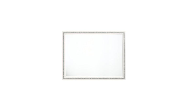 35" White Finish Dresser Mirror