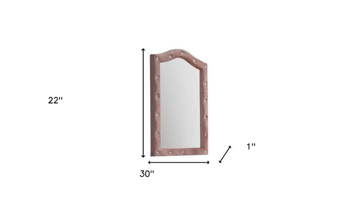 30" Pink Fabric Dresser Mirror