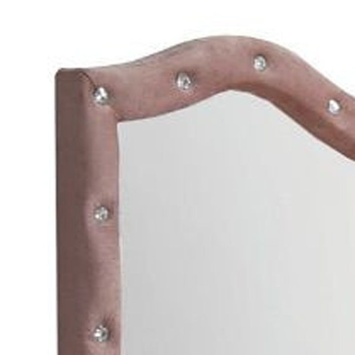 30" Pink Fabric Dresser Mirror