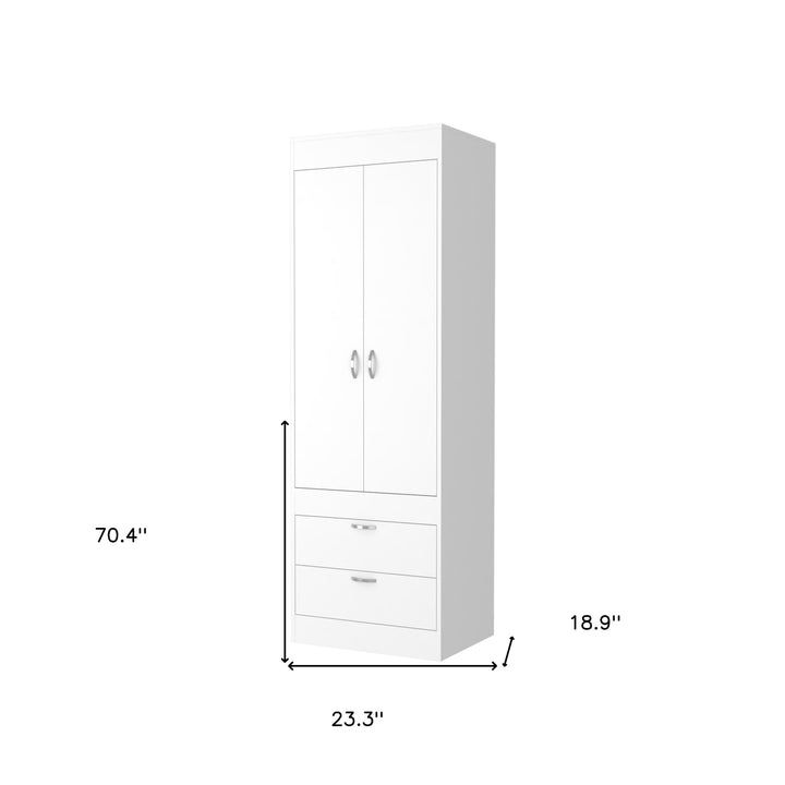 23" White Two Drawer Dresser