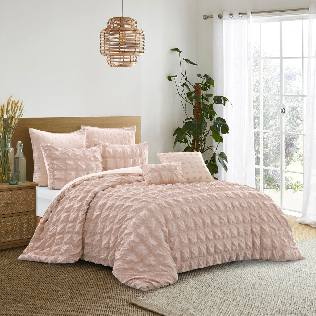 Blush King PolYester 180 Thread Count Washable Duvet Cover Set