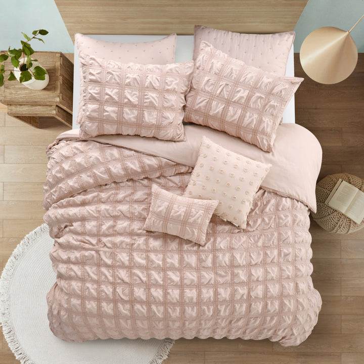 Blush King PolYester 180 Thread Count Washable Duvet Cover Set