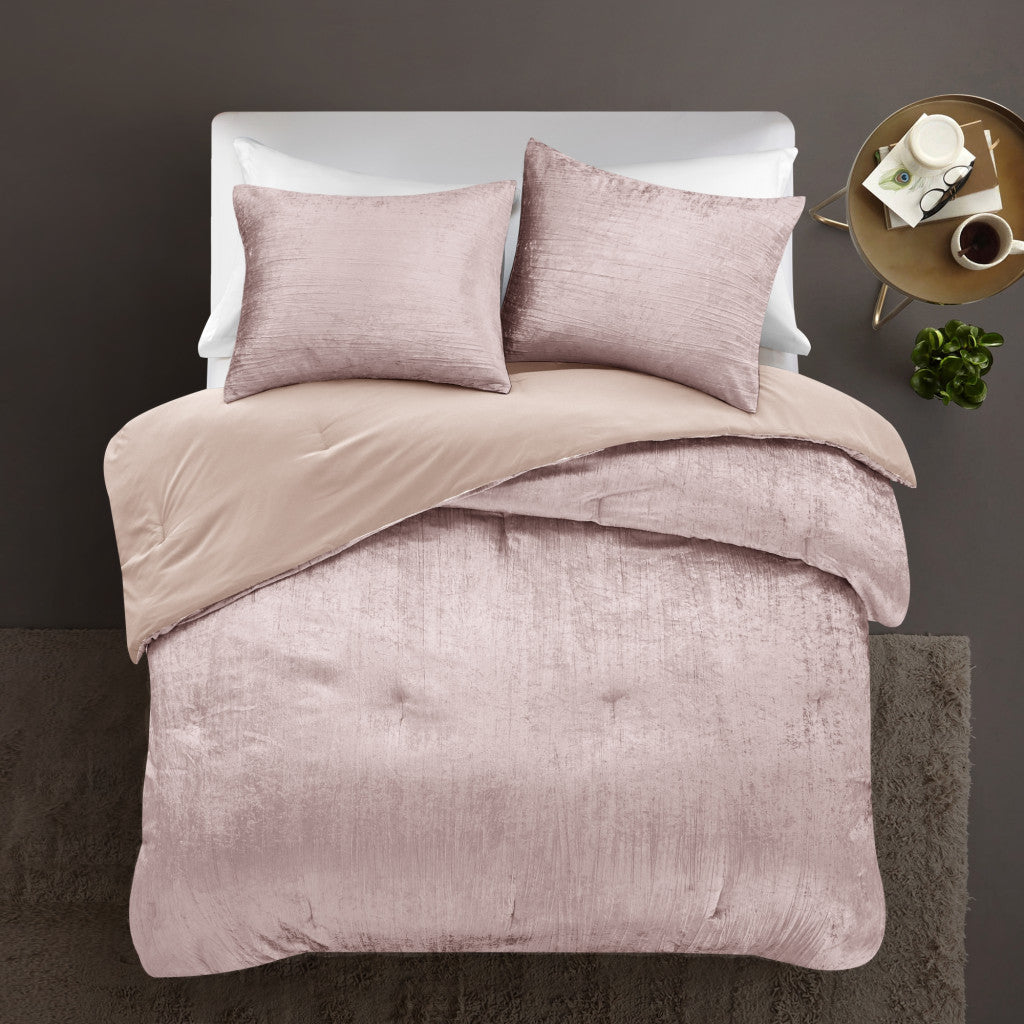 Blush Queen Polyester 180 Thread Count Washable Down Comforter Set