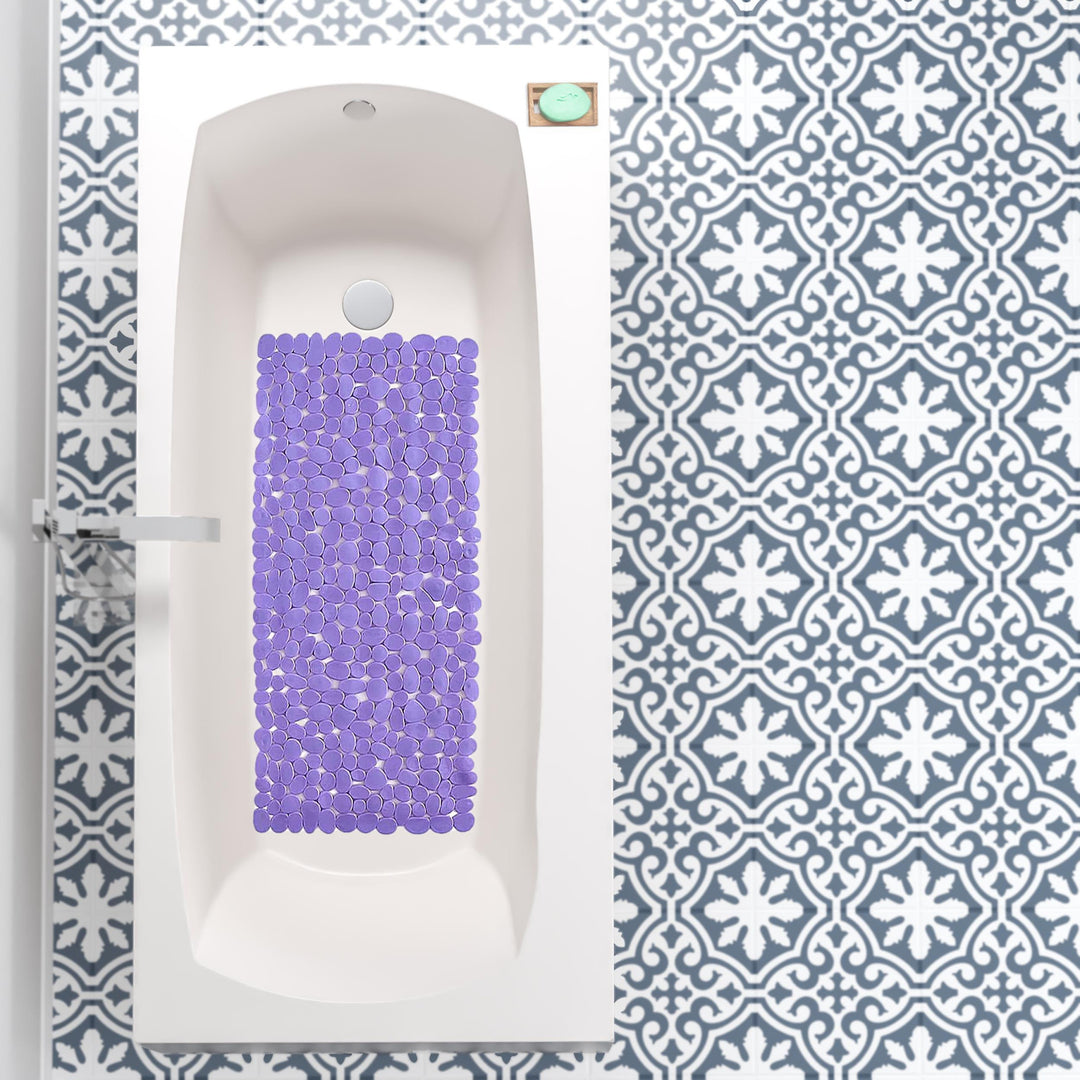 Purple 35" Pebble Shower Mat