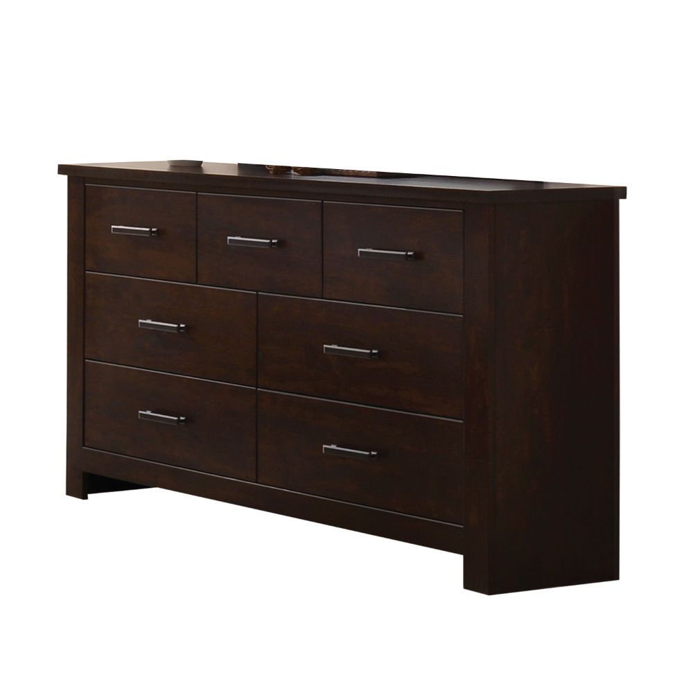 55" Mahogany Seven Drawer Double Dresser