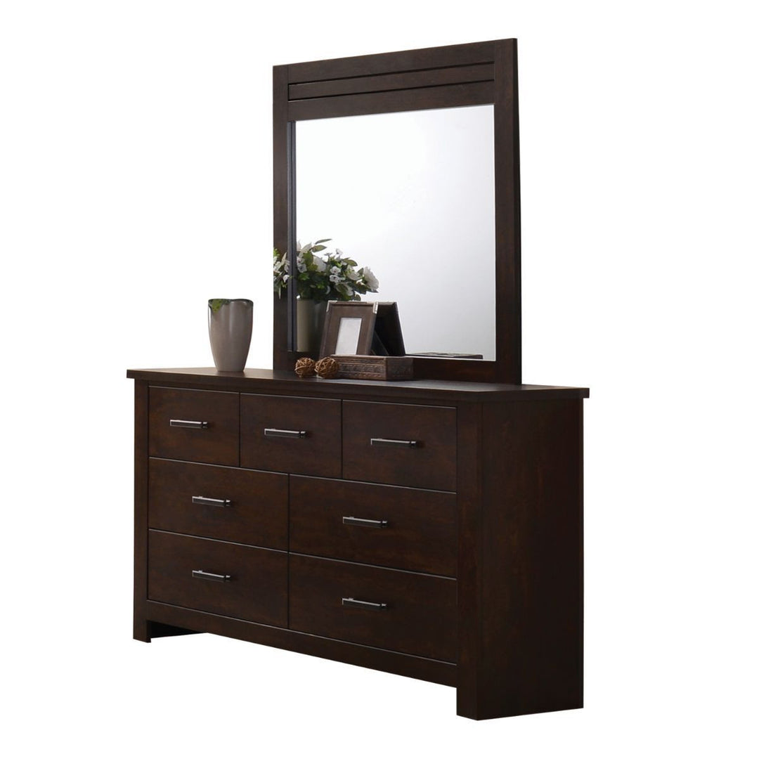 55" Mahogany Seven Drawer Double Dresser