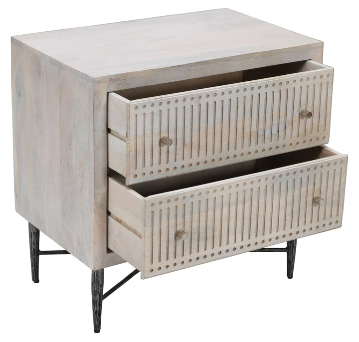 28" Brushed Ivory Two Drawer Nightstand