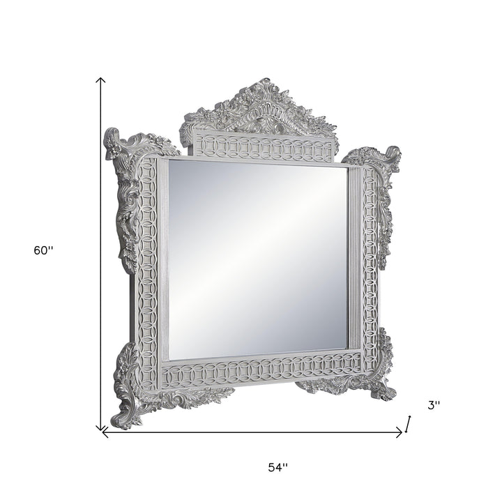 54" Light Gold & Gray Finish Irregular Dresser Mirror