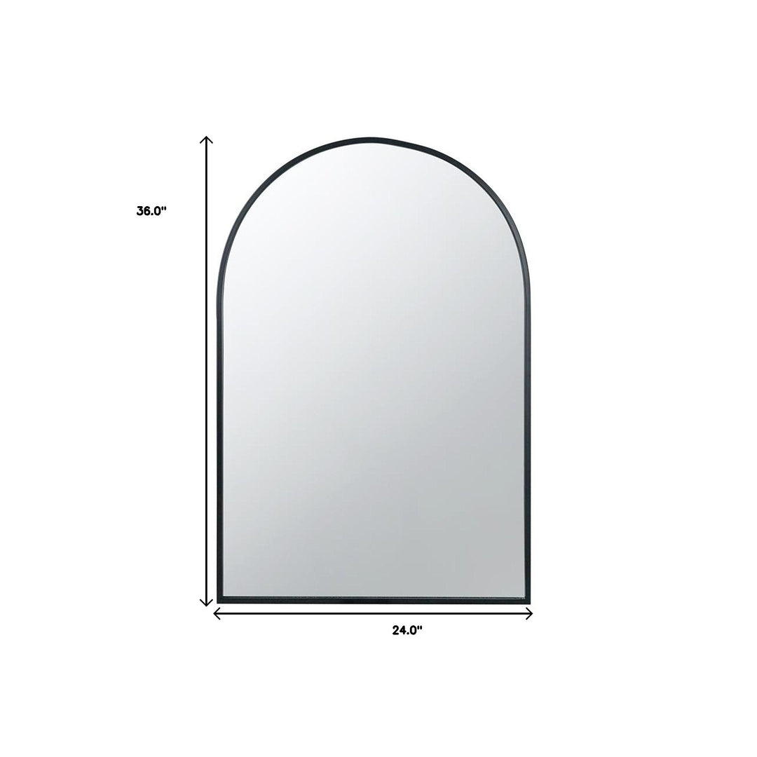 36" Black Metal Arch Accent Mirror