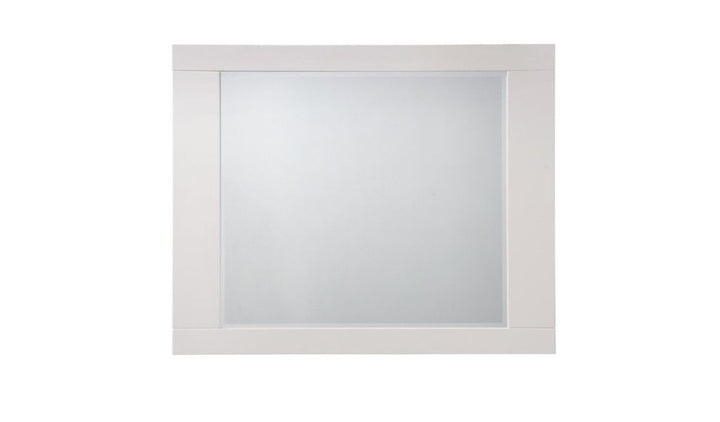 37" White High Gloss Square Dresser Mirror