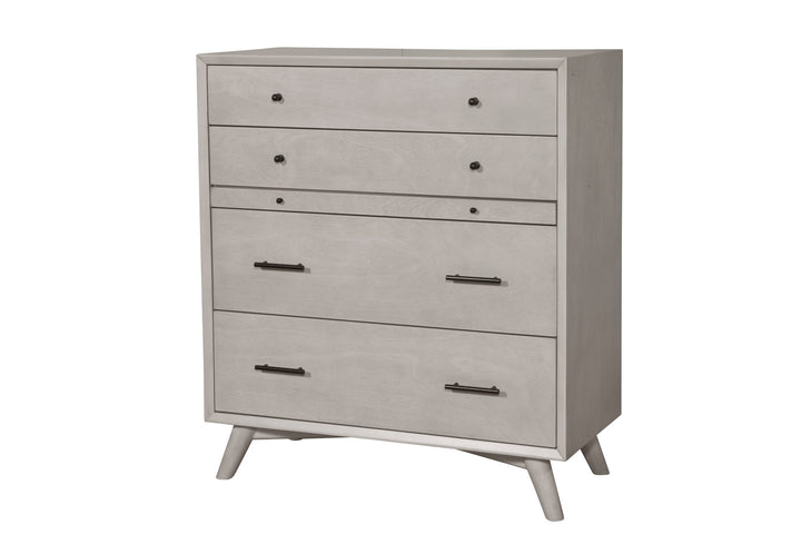 38" Gray Solid Wood Four Drawer Chest