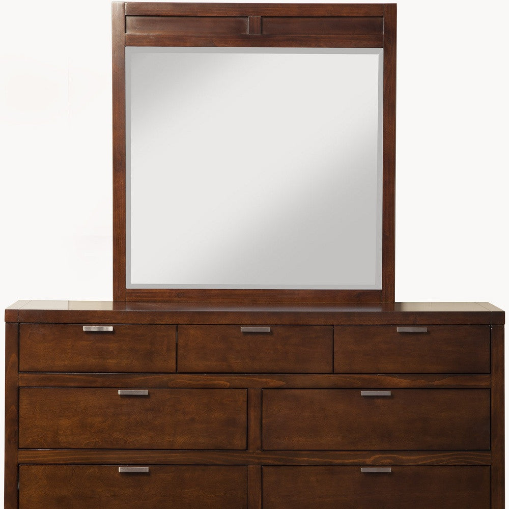 63" Brown Solid Wood Seven Drawer Double Dresser