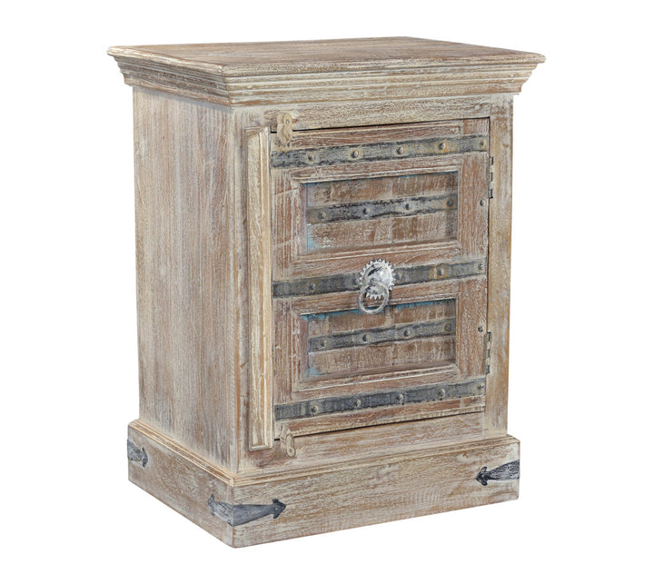 36" Distressed White Solid Wood Nightstand