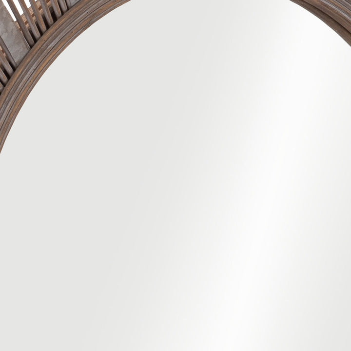 32" Brown Round Accent Mirror