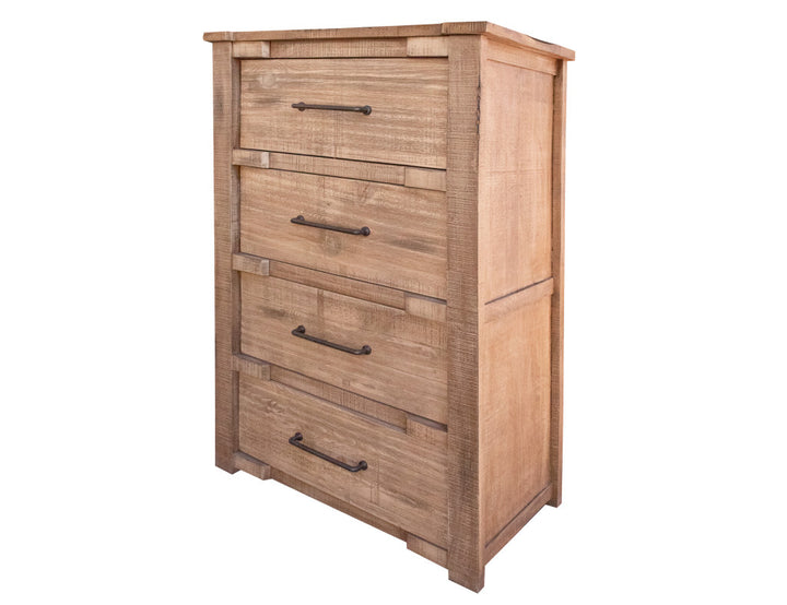 36" Natural Solid Wood Four Drawer Chest