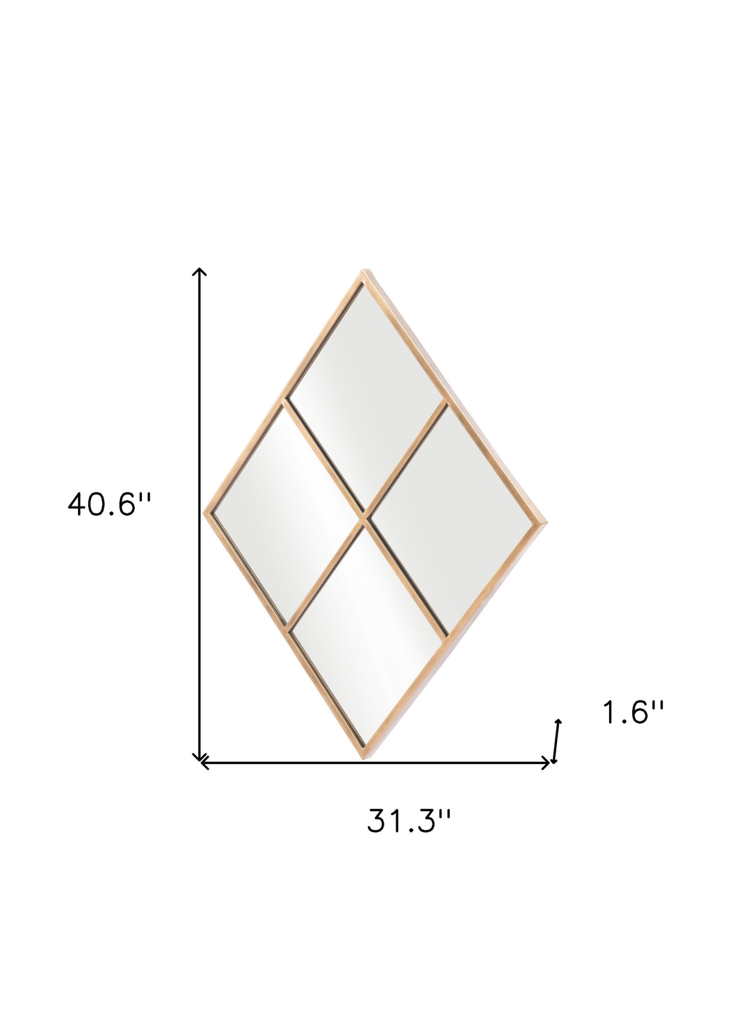 Gold Diamond Steel Framed Accent Mirror