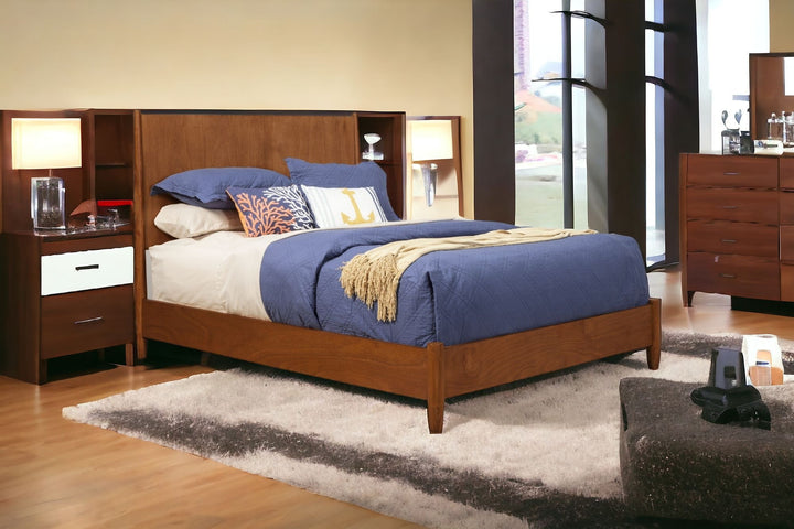 Brown Solid and Manufactured Wood King Bed