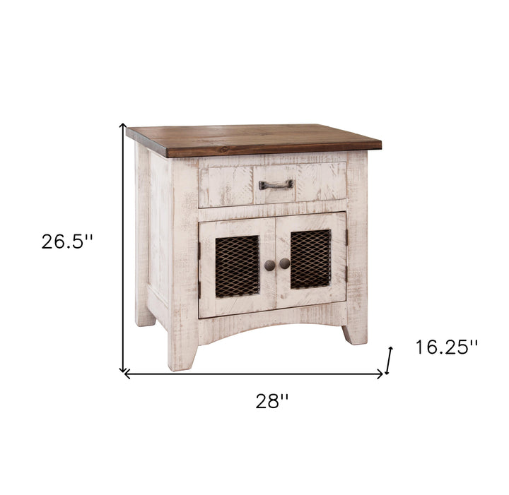 27" White One Drawer Nightstand