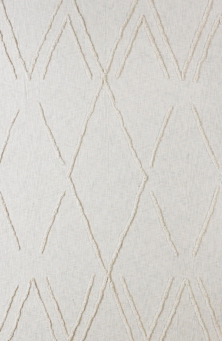 Ivory Woven Cotton Geometric Throw